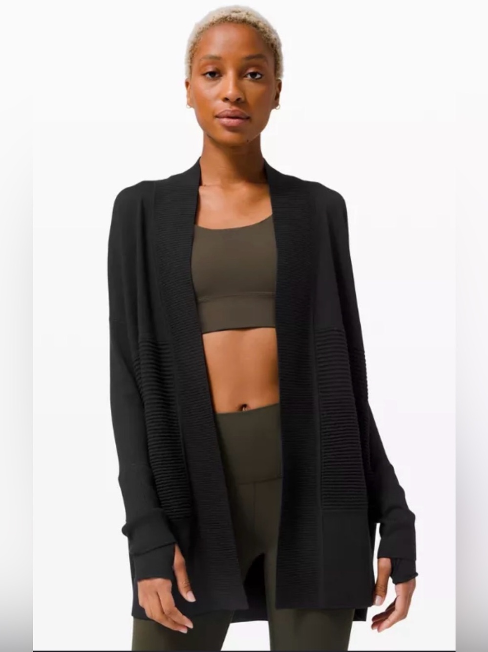 Lululemon Athletica Lulu Merino Wool Woman Sz 10 Cardigan Sweater